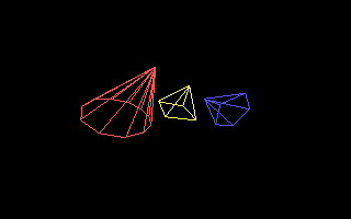 Bildschirm-Schnappschuss der dreidimensionalen Pyramiden